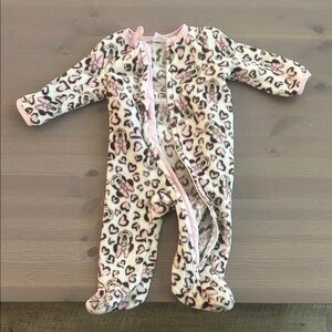 Cozy Pink Minnie Mouse Leopard Print Kids One Piece